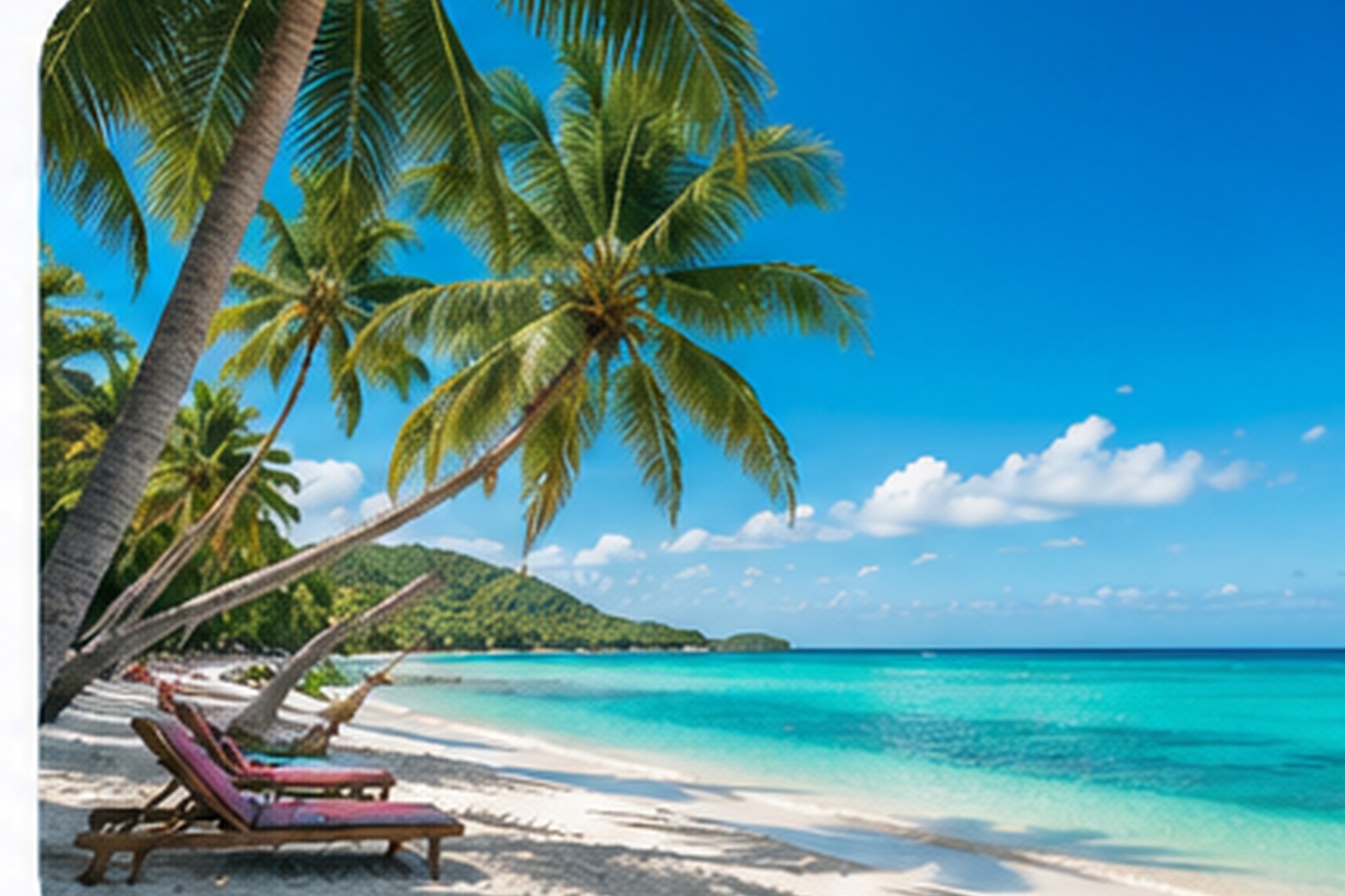 Tropical beach with palm trees